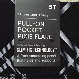 Studio Luxe Ponte Black and White Plaid Pants Tall